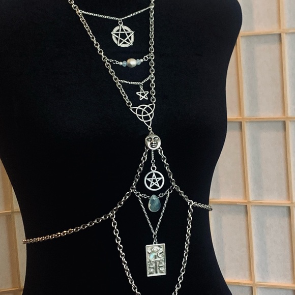 Handmade Silver Witchy Body Chain / Harness - Picture 5 of 6